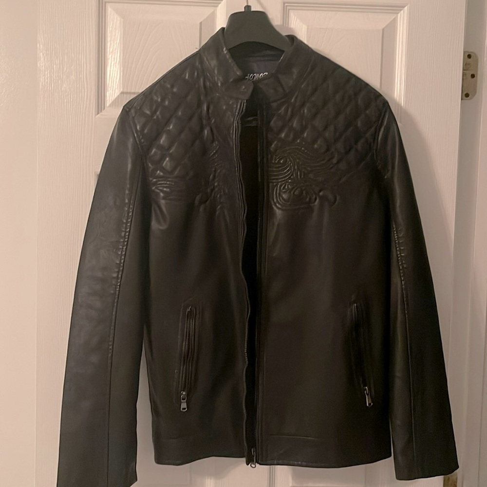 AOWOFS Black Faux (PU) Leather jacket